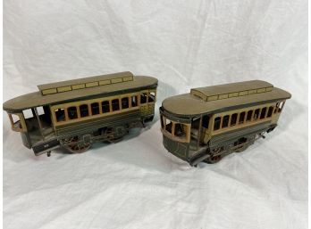 Vintage Metal Trolley Passenger Train 8x2.5x3.5in