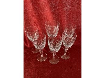 6 Vintage Galway Crystal Wine Glasses