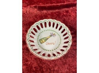 'Cheers' Hand Painted Porcelain By Ann Marie Murray Trinket Dsh