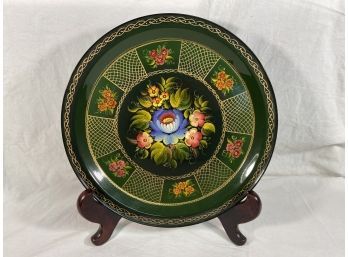 Tole-tray Russian Hand Painted Signed F Benebr? 12.5in