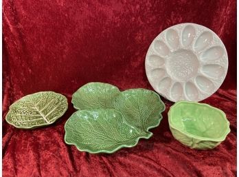 The Cabbage Dish Collection Ceramic Serving Dishes And Deviled Egg Dish