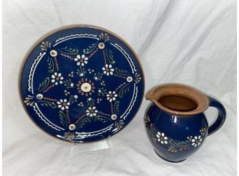 Rothenburger Keramik K Ehler Plate 8in And Creamer 4.5in
