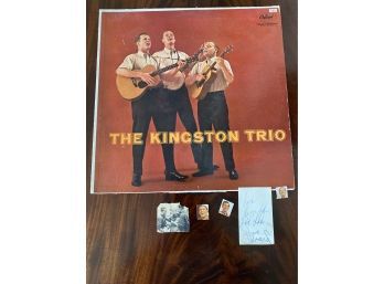 Autographs The Kingston Trio With Record Album T996 Vinyl Is Descent David Guard, Bob Shane Nick, Reynolds