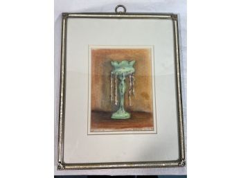 'Girondelle' Signed Debbie Detwiller Smith '94 11x14in Frame Has Mother Of Pearl Inlay Matted Framed Glass
