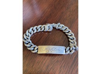 Napier Sterling Silver Bracelet 2oz 7.5' Engraved 'Ashley'