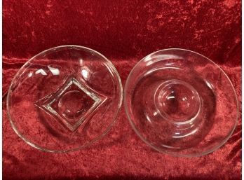 Two Glass Bowls 11in Across