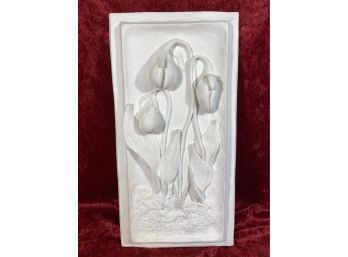 Limited Edition Signed R Briggs And Numbered 6/250 'lady Slippers' Plaster Relief 8x15in