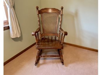 Virginia House Furniture Solid Wood Rocker With Caned Back