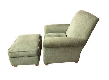 Celadon Green Chair With Matching Ottoman, Made In NC