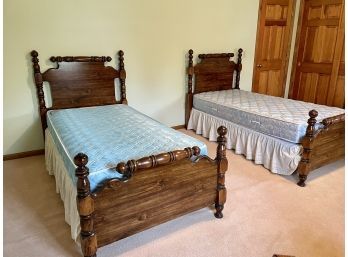 Pair Of Solid Wood Twin Beds