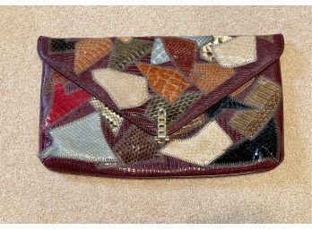 Vintage Snakeskin Envelope Clutch