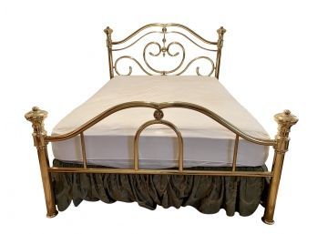 Queen Brass Bed With Optional Mattress