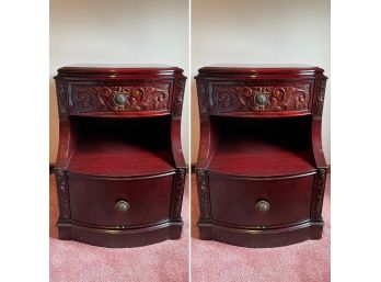 Pair Of Vintage Mahogany Night Stands From Williamsport Furniture Company (PA)