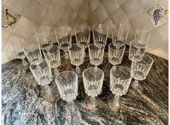 Clear Cut Glass Wine & Water Goblets - Quality Weight With Thin Rims