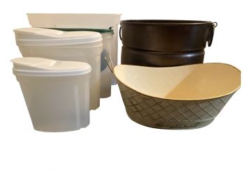 Plastic Containers And Other Decorative Items