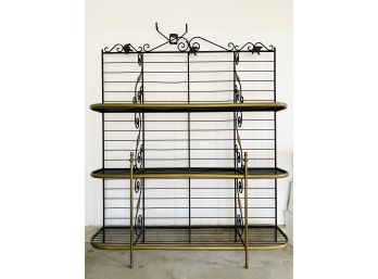 Large Iron And Brass Baker's Rack