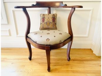 Antique Corner Chair With Custom Upholstered Seat