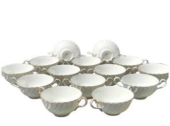 Set Of English Fine Bone China Cups & Creamer Aynsley Pattern