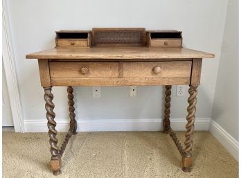 Antique Stickley Brothers Barley Twist Writing Desk - Early 1900's American Craftsman