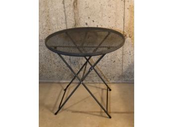 Black Coated Metal Folding Bistro / Accent Table