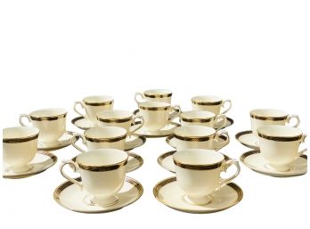 Set Of Lenox Cup And Saucers Langdon Gate Pattern