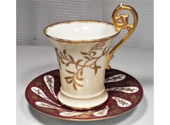 Fancy Porcelain Cup & Saucer (mismatched)