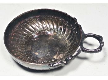 Antique Silver Plated Wine Taster With Hallmarks Snake Handle