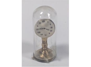 Vintage Doll House Miniate Anniversary Glass Domed Brass Clock