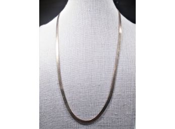 Vintage Gold Tone Herringbone Chain Necklace