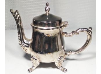 Contemporary Silver Plate Small Footed Individual Teapot