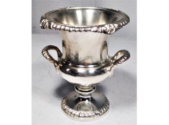 Vintage Small Urn Shaped Silver Plate Handled Vase
