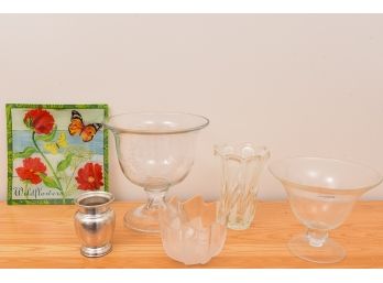 Jamali Glass Bowl, Restoration Hardware Vase, Wildflowers Butterfly Plate And More