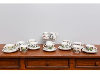 The Botanic Garden Portmeirion Cups, Saucers, Sugar Bowl And Creamer Set By Susan Williams-Ellis