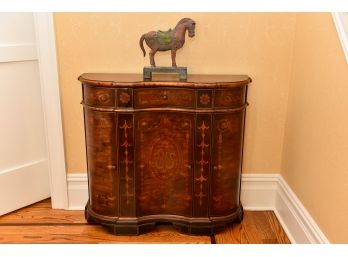 Marquetry Inlaid Accent Chest With Shaped Front