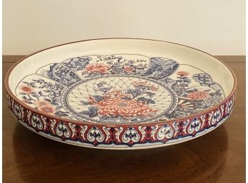 Asian Inspired Floral Pattern Raised Serving Platter