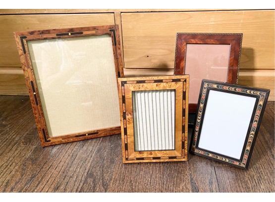 High End Addison Ross, Tizo Of Italy And Burnes Marquetry Photo Frames -  Set Of 4