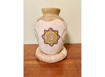 Mexican Folk Art Pottery Vase