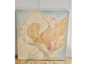 'Amaryllis In Summer', Signed By Artist - Acrylic Stain On Canvas