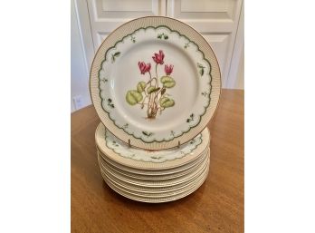 Set Of 8 Vintage George Briard Porcelain Victorian Gardens Dessert Plates - , 7 1/2'