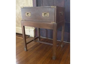 Brass Mounted Oak Flatware Chest On Stand