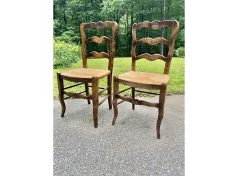Pair Of French Country Ladder Back Chairs