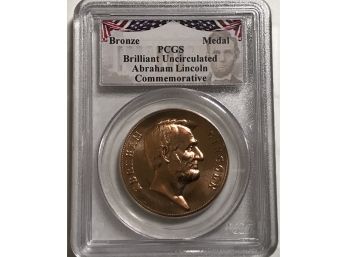 Bronze Medal PCGS Brilliant Uncirculated Abraham Lincoln Commemorative