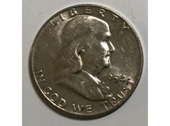 1954-d Franklin Half-dollar Silver High Condition Full Bell Lines Picture Does Not Do Justice Value $125 Plus