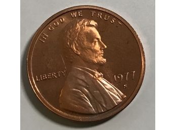 Error 1977 - S Lincoln Head Cent S - Stamp Over D Value High Red