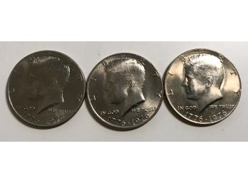 1976 Kennedy Half-dollars 3 Coins