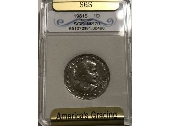 1981-s Susan B Anthony Dollar Graded MS-70 Value Over $6,000