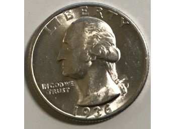 1936 Washington Silver Quarter Proof-life