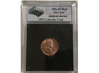 1953 Lincoln Wheat Cent Graded MS-65 RED