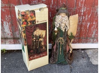 A Tall Traditions Hand Crafted Woodland Santa Decoration In Original Box