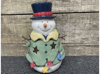 Snow Man Candle Holder